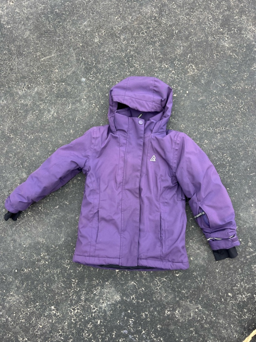 Kids Waterproof Purple Hooded Puffer Jacket